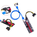 PCI-E Riser Card PCI Express 1X to 16X Extender Adapter 4Pin 6Pin Power Newly