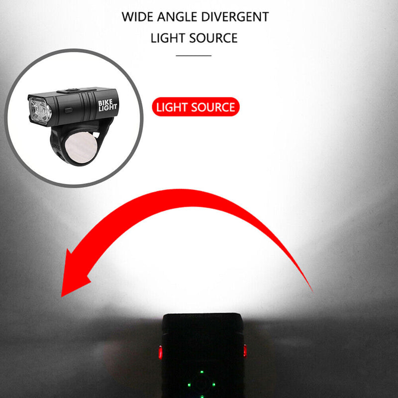 2pcs Bike Light T6 LED Bicycle Riding 800LM Headlight Night Safety Taillight Set