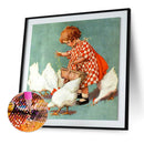 Little Girl Diamond Painting 5D DIY Full Round Rhinestone Picture (WX640)