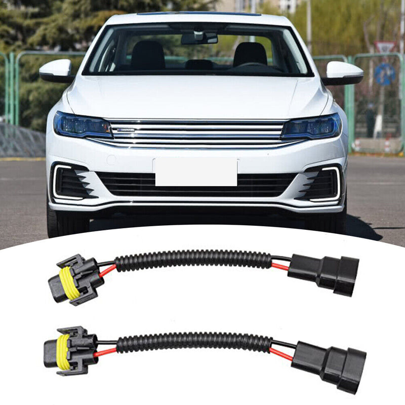 1 Pair 9005 9006 Male to H11 Female Adapter Wiring Harness for Headlights 20cm
