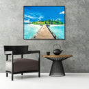Painting By Numbers Kit DIY Quiet Beach Hand Painted Canvas Oil Art Picture