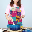 Kitchen Linen Apron Cartoon Cat Print Home Restaurant Cooking Baking Bibs