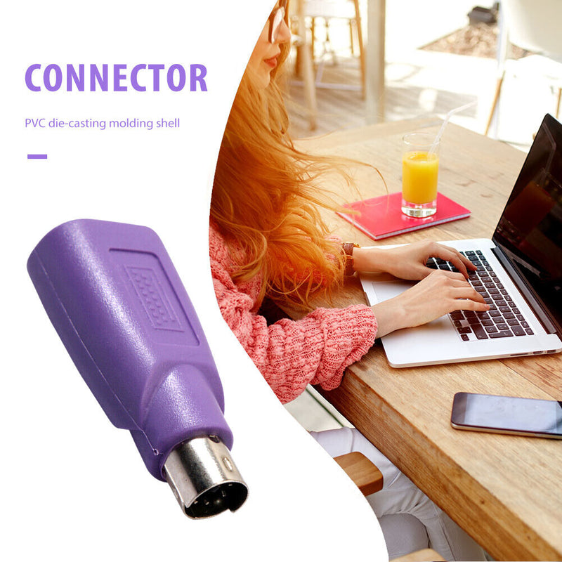 2pcs PS2 Male to USB Female Adapter Computer Mouse Keyboard Converters