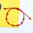 Clasp Amulet Weave Tibetan Red String Bracelet Red Rope 7 Knots Weave Bangle
