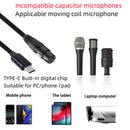 Type-C To XLR 3 Pin Microphone Audio Cable Male To Female Mic Adapter (2M) Newly