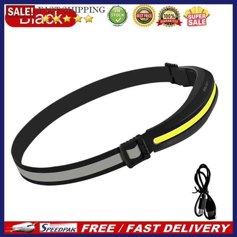 Cob LED Flashlight Waterproof Head Torch Portable Reflective for Running Cycling