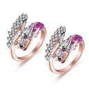 Animal Crystal Engagement Band Rings Boho Dragon Rings Rhinestone Zircon Gothic