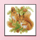 14CT Printed Partial Cross Stitch DIY Squirrels Hand Painting Living Room Decor