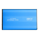 3TB USB 3.0 Hard Disk Enclosure 2.5 inch SATA HDD SSD Mobile Case (Blue)