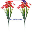 2 Bundles Artificial Flowers, Plastic Plum Blossom Plants, for Garden Window