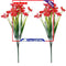 2 Bundles Artificial Flowers, Plastic Plum Blossom Plants, for Garden Window