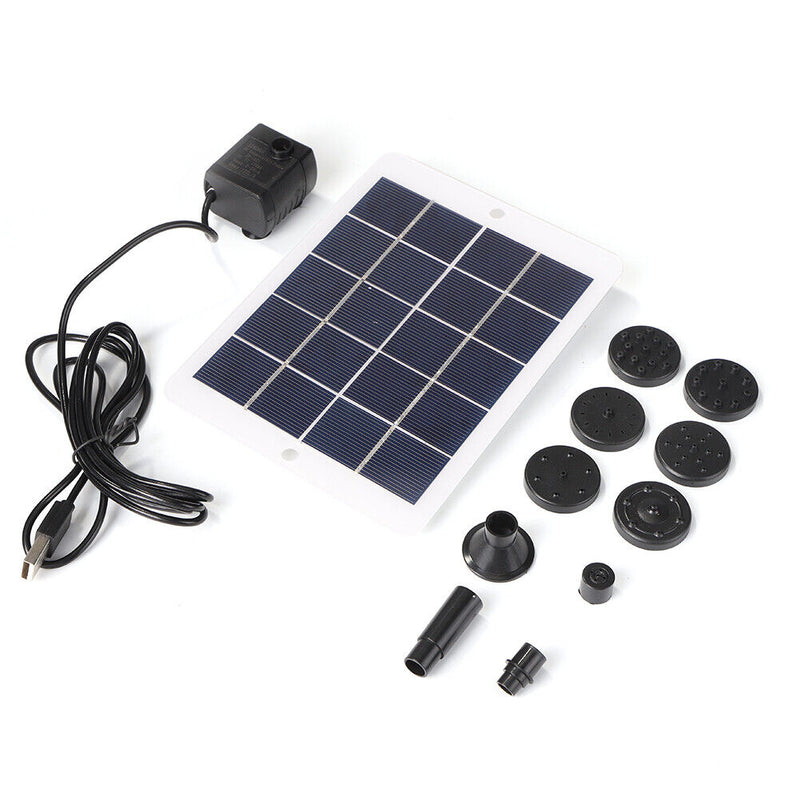 5W 5V Solar Fountain Pump with 9 Nozzles Solar Water Pumps Kit for Garden