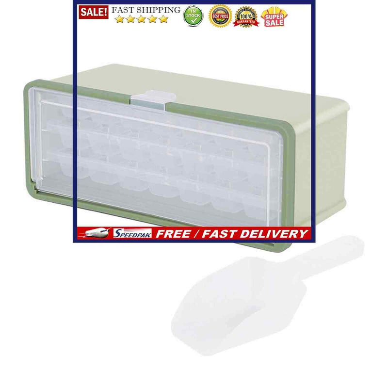 Ice Tray Square Ice Cube Tray with Lid and Bin Ice Ball Maker Mold for Freeze