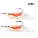 2pcs 6cm 3g Simulation Shrimp Lure Fishing Baits w/ Hook Crankbait (Blue)