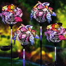 2pcs LED Luminous Butterfly Ball Solar Light Outdoor Garden Lawn Stakes Lamps