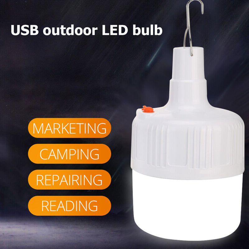 Portable LED Camping Light Bulb USB Rechargeable BBQ Hiking Light (100W) Newly