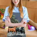 #A Kitchen Dancing Printed Linen Apron Waterproof Pinafore Home Cleaning for W