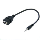 1*3.5mm Male Car Audio AUX Jack to USB Type A Female Adapter Converter O3Q4