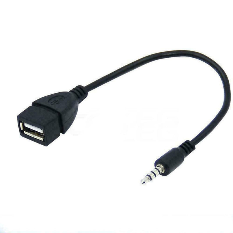 1*3.5mm Male Car Audio AUX Jack to USB Type A Female Adapter Converter O3Q4