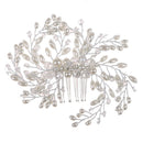 Handmade Pearls Tiara Hair Comb Bride Headwear Wedding Jewelry Accessories