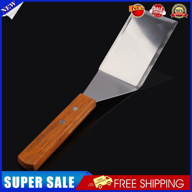 Stainless Steel Spatula Scraper Pancake Turner Scoop with Wooden Handle