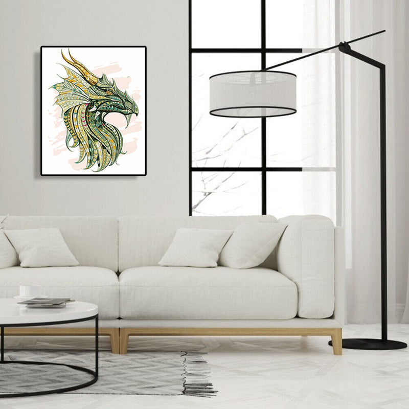 DIY Digital Oil Painting By Numbers Green Dragon Picture Living Room Decor