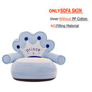 Crown Baby Sofa Cover Learn To Sit Plush Seat Case w/o Filler (Light Blue)