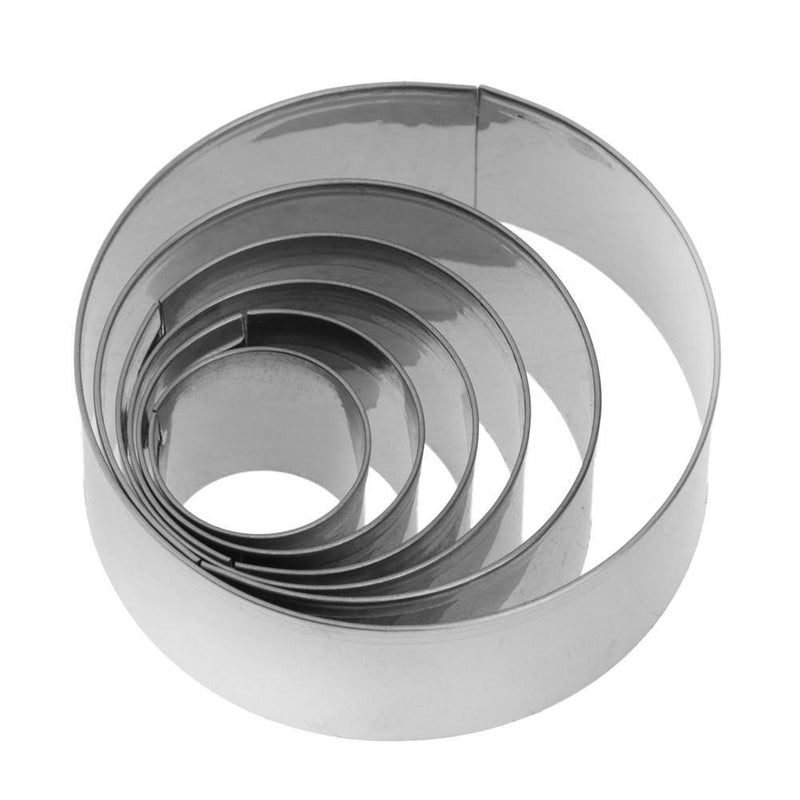 6pcs Stainless Steel Round Sugar Cutting Die Fondant Cake Mold Decor Tool