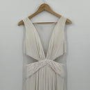 BCBGMAXAZRIA Dress Women Medium White Gown Sheer Cut Out Flowy Fairy Retro 70s
