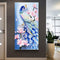 Blue Peacock Oil Paint By Numbers Kits DIY Handpainted on Canvas Wall Unframed
