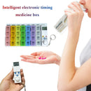 7 Days Tablets Organizer Luminous Timer Reminder 28 Grids Alarm Clock Pill Box