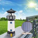 Lighthouse Solar LED Light Garden Yard Smart Sensor Rotating Lamp (Black)