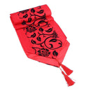 Chameleon Flocking Tablecloth Home Runners Dinner Table Flag Cover(Red)