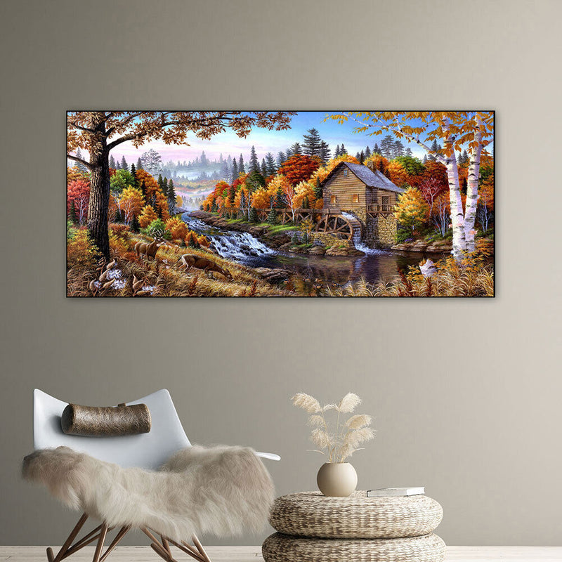 Woods Oil Paint By Numbers Kits Canvas Picture Wall Art DIY Craft Decor Hat