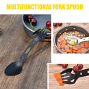 Multifunctional Stainless Steel Spork Fork Spoon Wrench for Picnic (Black) Newly