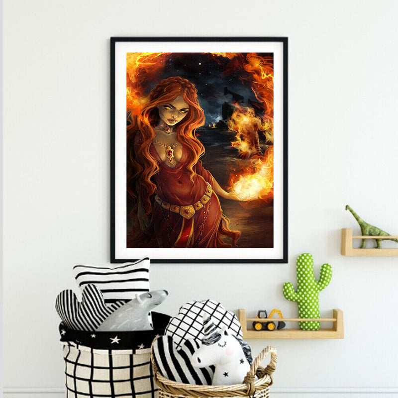 Redhead Witch Oil Paint By Numbers Drawing DIY Picture for Adults Children Decor