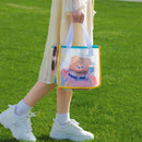 Women Cute Bear Shoulder Bag Summer PVC Clear Jelly Travel Daily Shopping Bag