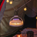 4000mAh Camping Fan with LED Lights 4 Speeds Portable with Hanging (White)