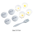 4pcs Cute Egg Boiler Cooker Plastic Egg Poacher Mold Set with Brush (Grey)