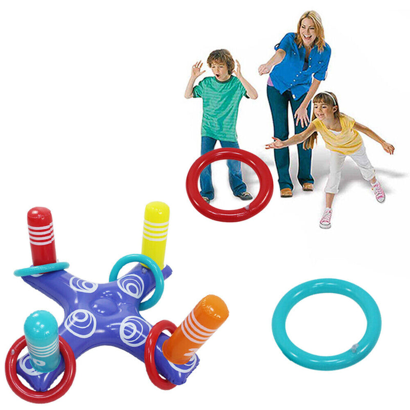 Inflatable Cross Ring Water Game Float Swim Pool Play Toys with 4 Circles