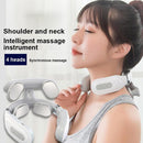 4 Heads Multifunctional Hot Compress Pulse Neck Protector Rechargeable Massager#