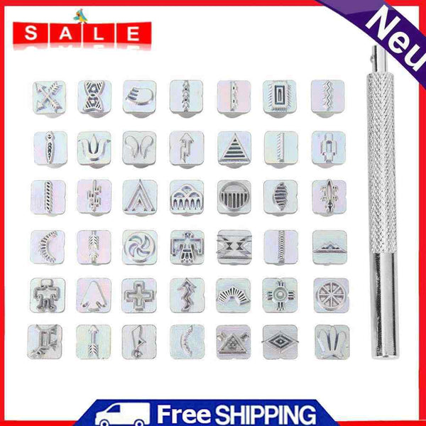 Crafttool Carbon Steel Stamping Symbol Set 49 Stamps Leather Marking Working Tool