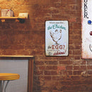 Chicken Eggs Letter Metal Plate Poster Bar Pub Tin Plates Painting Wall Signs
