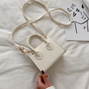 Fashion Solid Color PU Women Shoulder Totes Bag Female Portable Leather Handbag