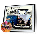 Retro Car Drawing Full Round Drill Diamond Painting Kit Art Crafts for Adults