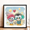 DIY Two Cartoon Owl Full Drill Diamond Painting Mosaic Kit Bead Art Picture