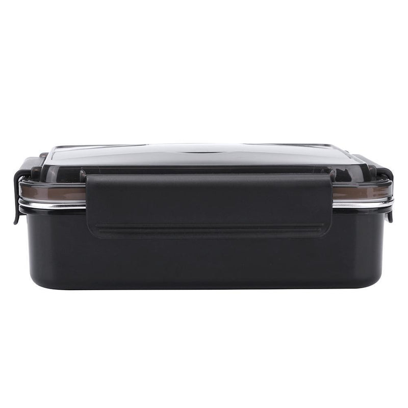 Portable Stainless Steel Bento Lunch Box Leak-Proof Food Container (Black)