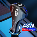 Smart Phone QC 3.0 Adapter Fast Charging 2-Port USB LED Display Car Charger