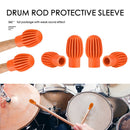 4pcs Silicone Drum Stick Practice Tip Head Drumstick Mute Damper (Orange) Newly