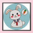 14CT Partial Cross Stitch Sailor Rabbit Stamped DIY Cotton Thread Needlework Kit